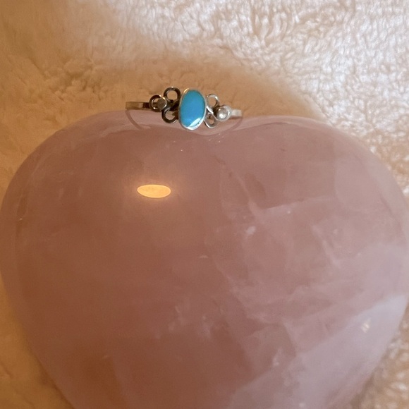 Genuine Turquoise Sterling Silver Ring - Picture 2 of 5